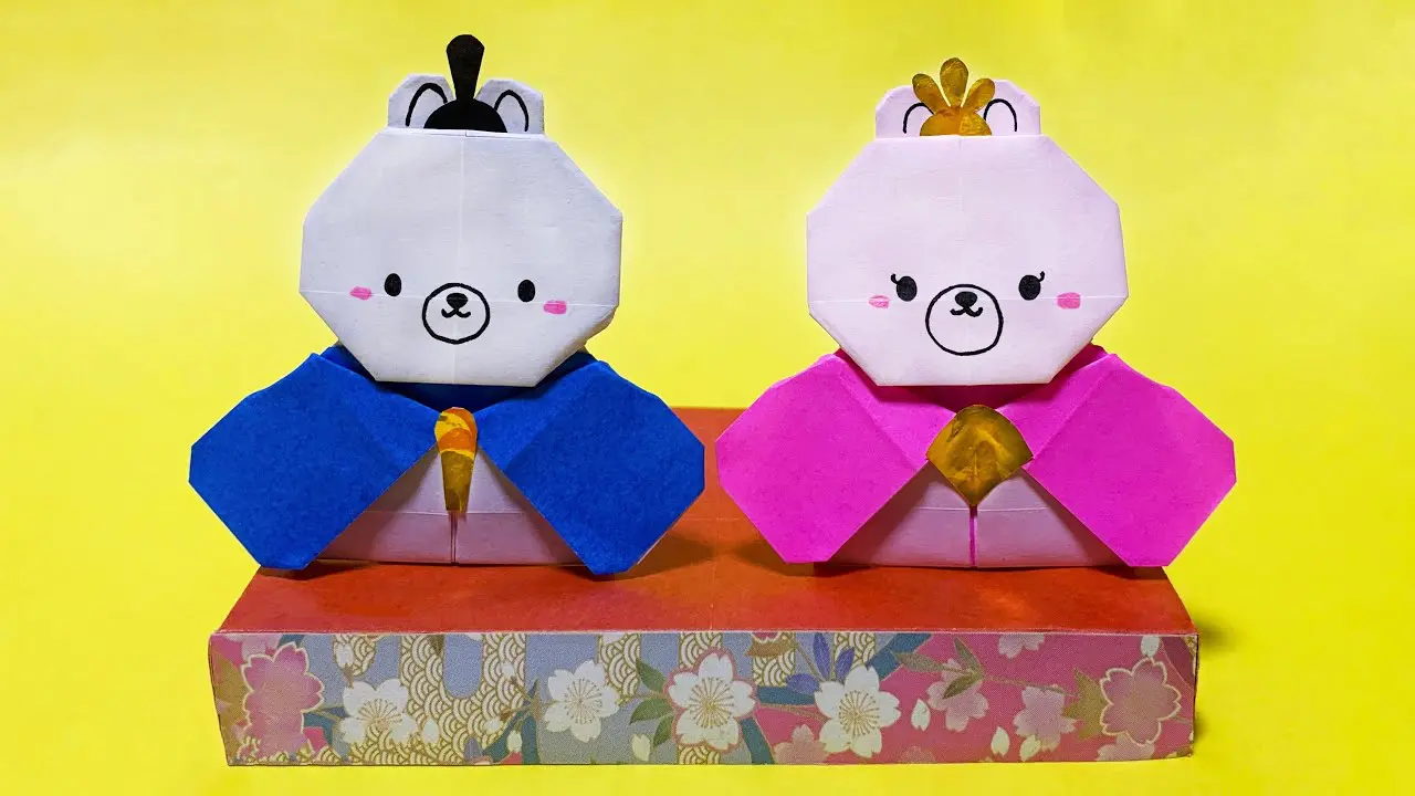 ひな祭り 折り紙】お内裏様・お雛様の折り方✨How to make Japanese