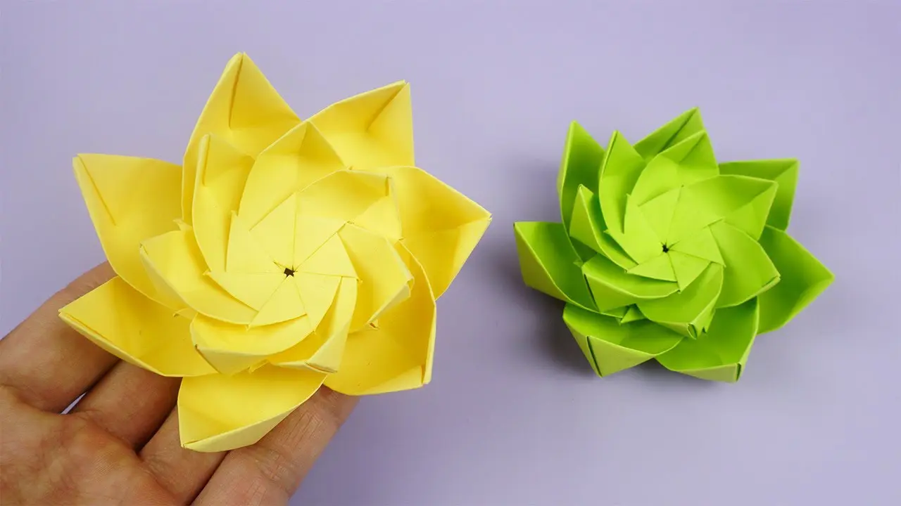 折り紙】簡単 可愛い 蓮 折り方 / 折り紙 蓮 – 折り紙 かんたん