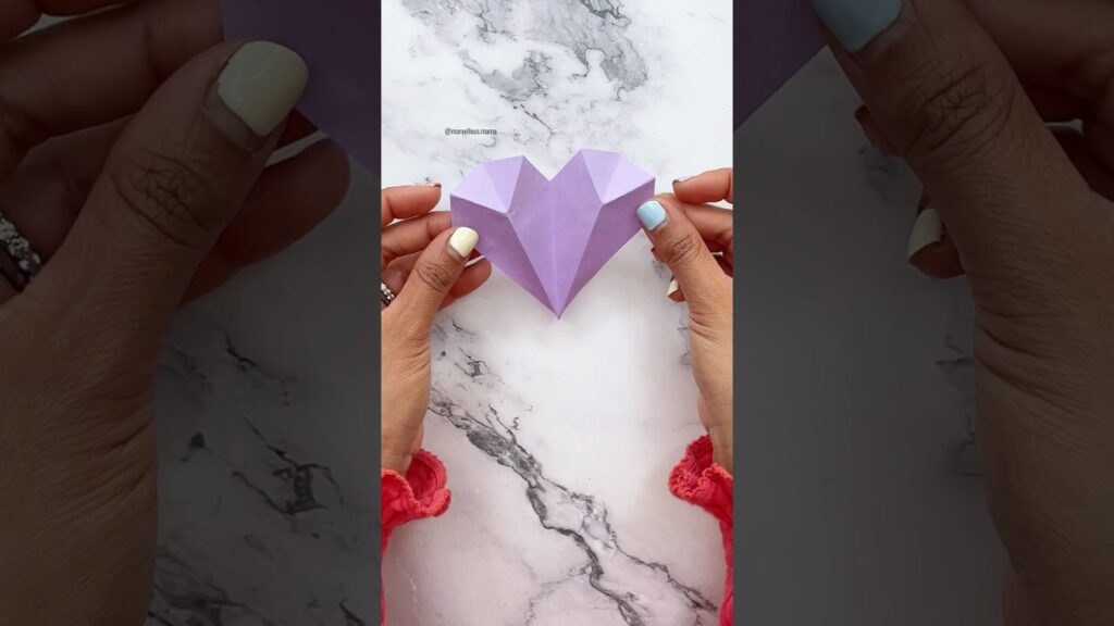 Super simple 3D paper hearts #papercraft #origamitutorial #paperheart # ...